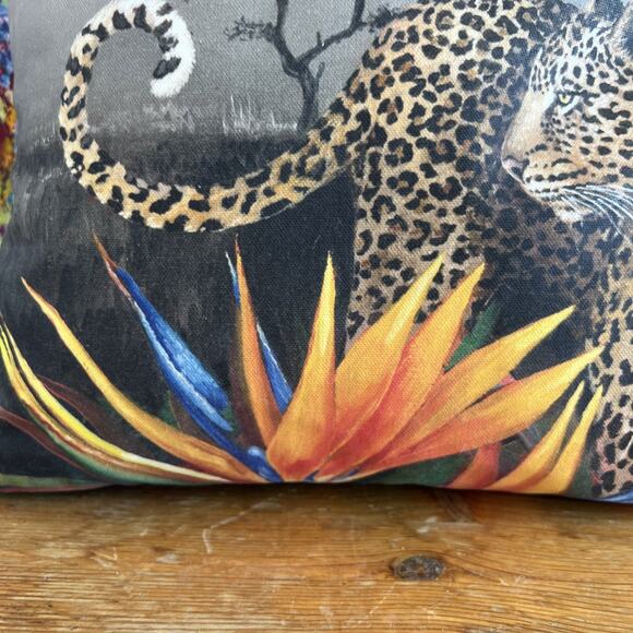 Wild Cheetah Scatter Cushion-Serengeti Floral Cover-Rare South African Textiles - Picture 3 of 8